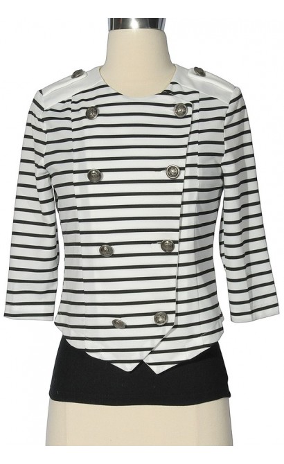 Black and White Crossover Sailor Jacket